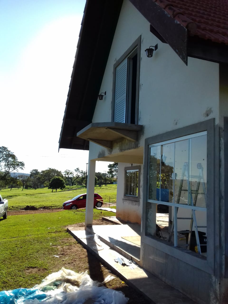 Janelas de vidro em residência